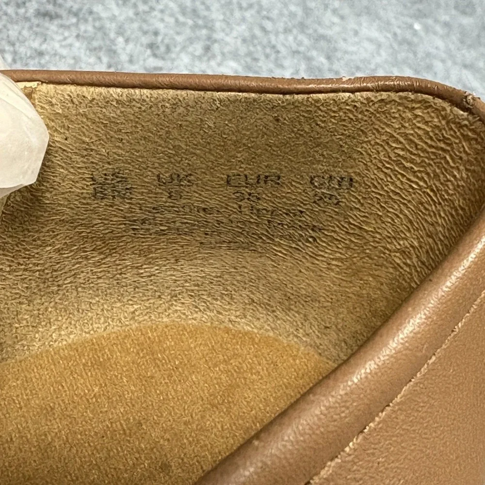 Naturalizer Round Toe Wedge Pumps 8.5 M Tan Leather Comfort Office Shoe‎